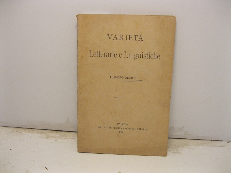Varietà letterarie e linguistiche